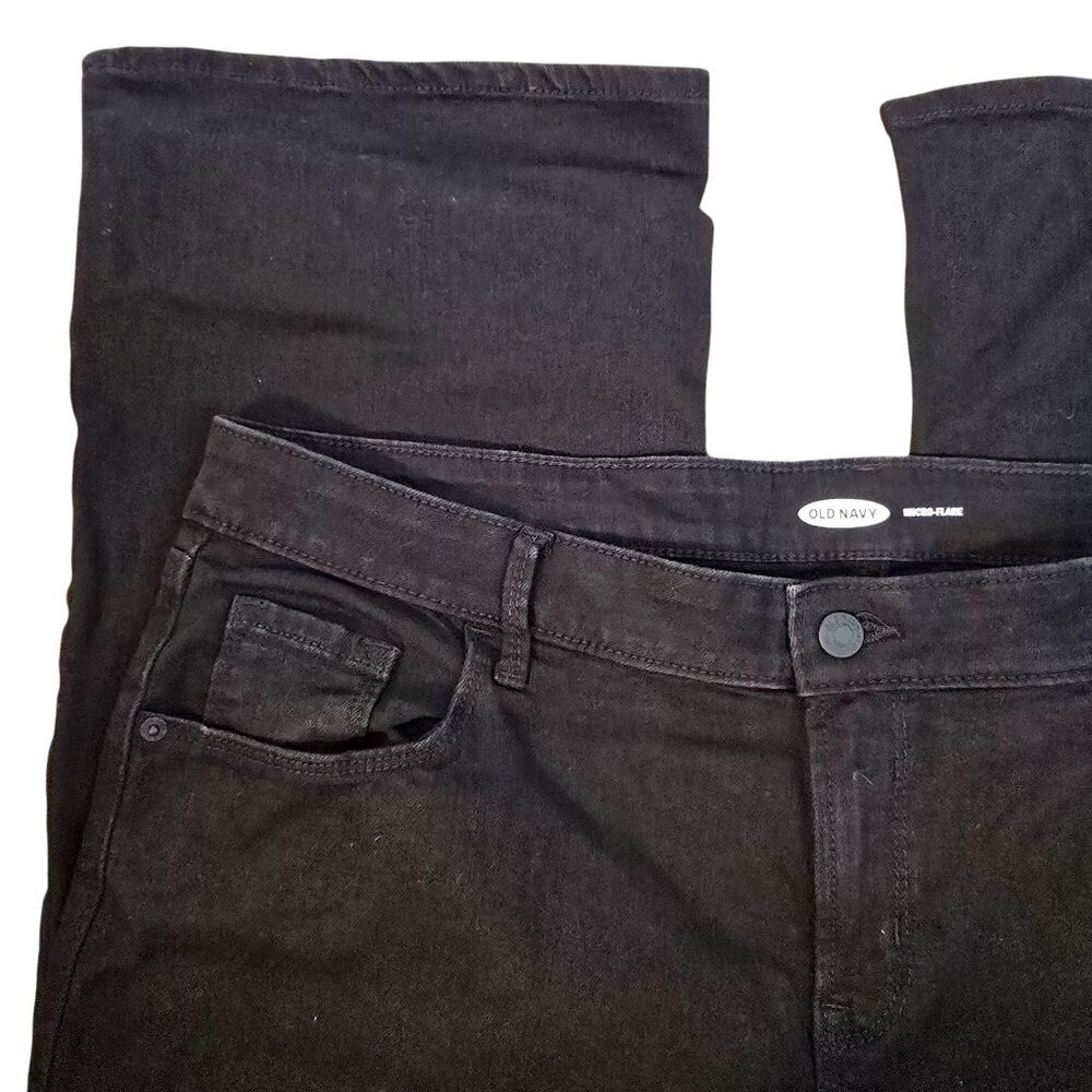 Old Navy Womens Black Flare Jeans NWT Mid-Rise Stretch Size 18 JJ3856 - Picture 10 of 11